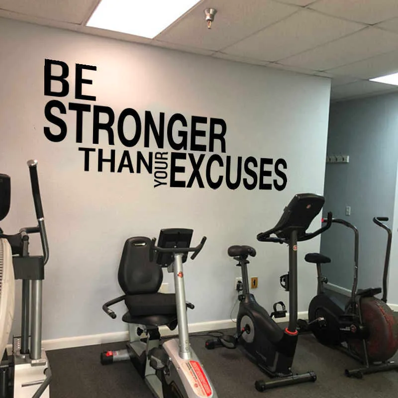 Be Stronger Than Your Excuses Quote Wall Sticker Gym Classroom Motivational Inspirational Quote Wall Decal Fitness Crossfit (3)