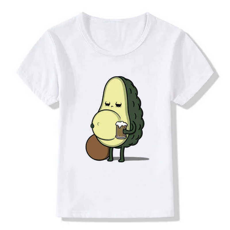 2020 Ny Koreansk Cute Avokado Vegan Girls T-shirts Kawaii Cartoon Toddler Baby Boys Kids T Shirt Roliga Barn Toppar, Ohkp5352 G1224