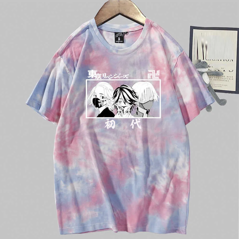 Tokyo Revengers Stampa Moda Manica Corta O-Collo Tie Dye T-Shirt Unisex Y0809