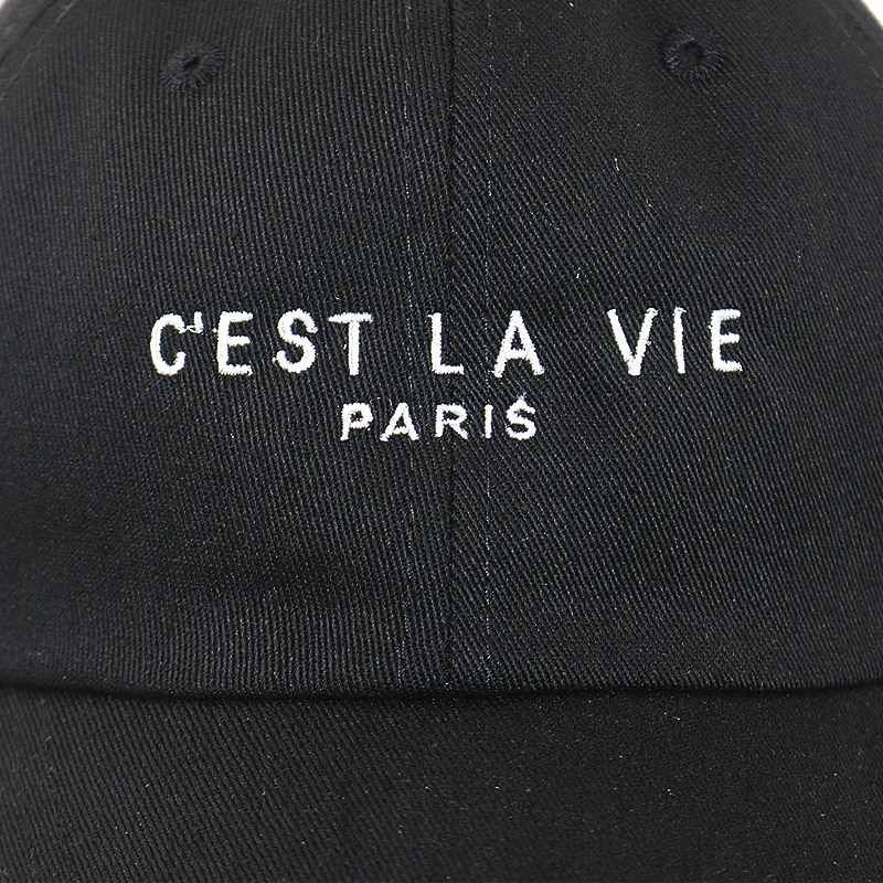 Lettere ricamo C'est Vie Paris Cap Hat 100% Cotton Pure Bck Fashion Caps Baseball Caps Women Hip Hop Dats Hats Men Sport Cap 2203091272530