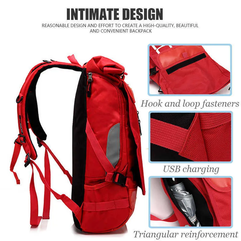 Ozuko unisex swobodny plecak sportowy plecaki dla mężczyzn Travel Laptop Bag Pakiet Man Man Schoolbegs Duża pojemność męska wodoodporna torby 210258U