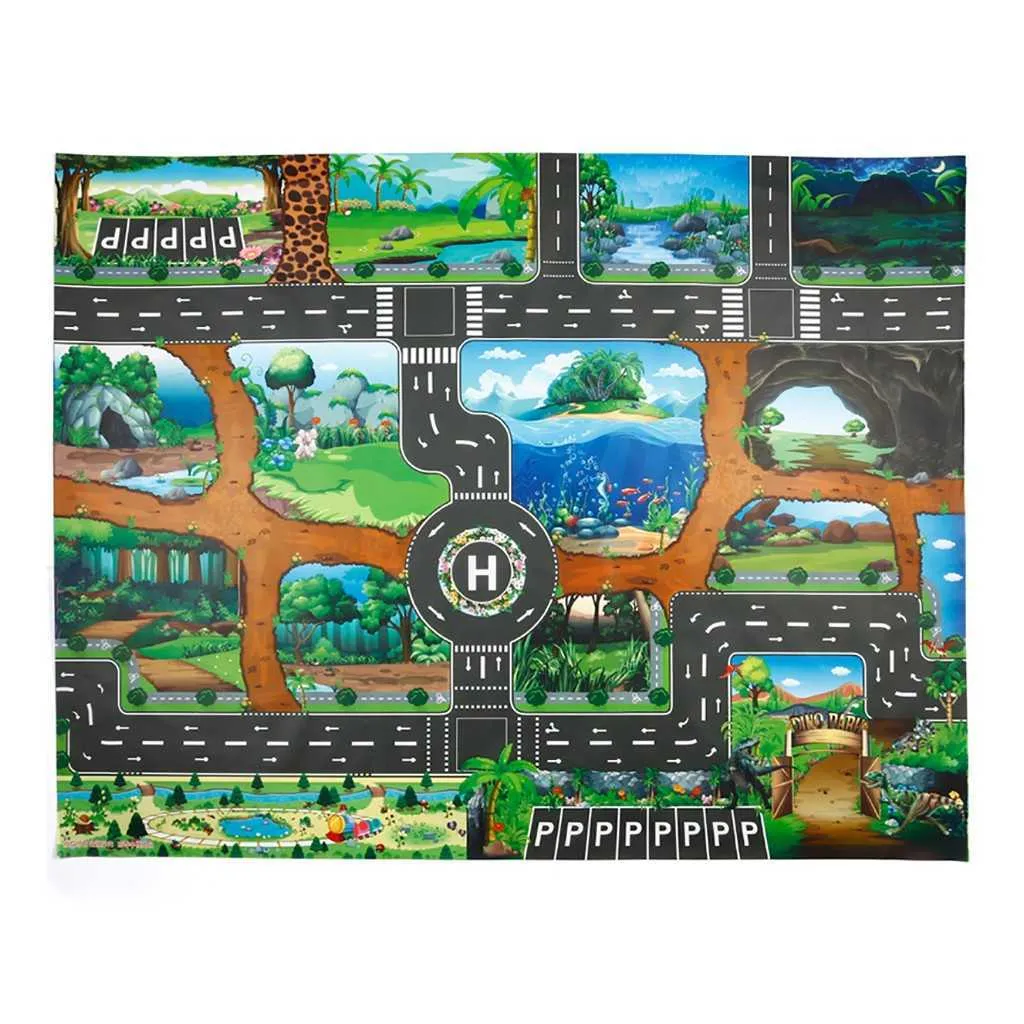 Tapis de jeu pour enfants Dinosaur World Parking Carte Scène de jeu Carte Jouets éducatifs Tapis éducatif pour enfants dans la pépinière Escalade 210724