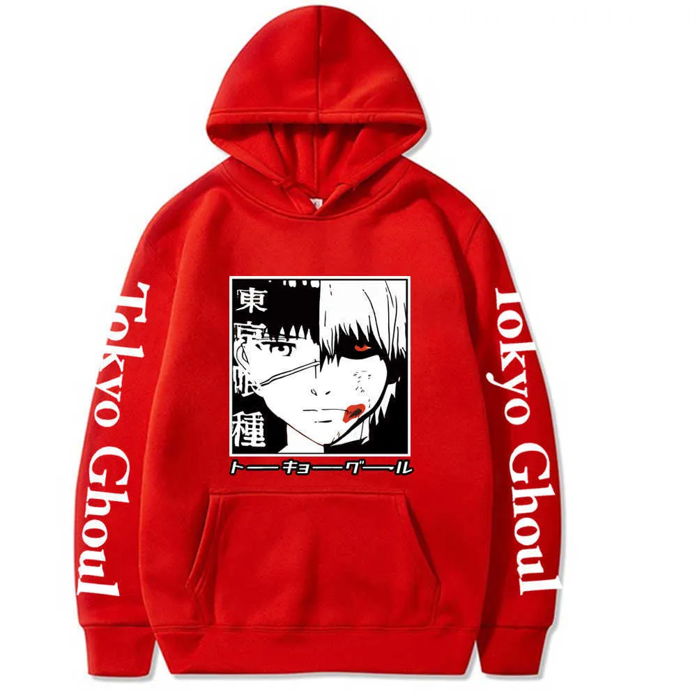 Hot Anime Tokyo Ghoul Tissu Mode Manches longues Lâche Uniex Sweat à capuche Y0804