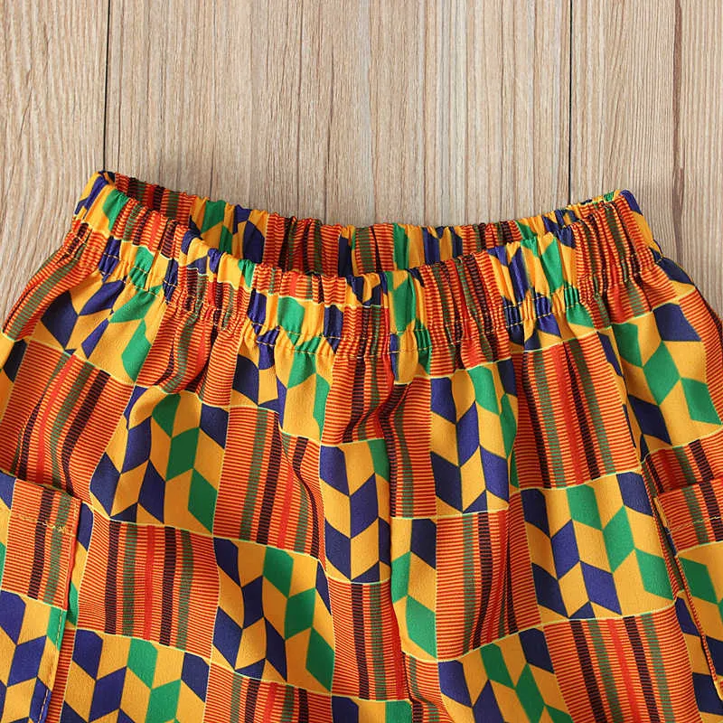 Conjuntos de ropa para niñas Ropa de verano Traje Africano Bohemio Conjunto de dos piezas Bebé Niños Trajes 210611