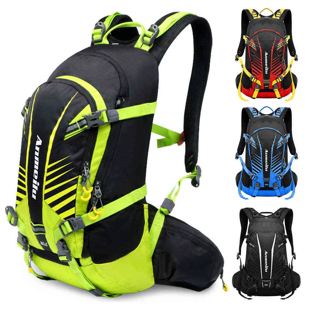 20L Waterproof Bicycle Bag Outdoor Sport Cycling Backpack Breathable Bike Bag Rain Cover Climbing Cycling Hydration Backpack Q0721