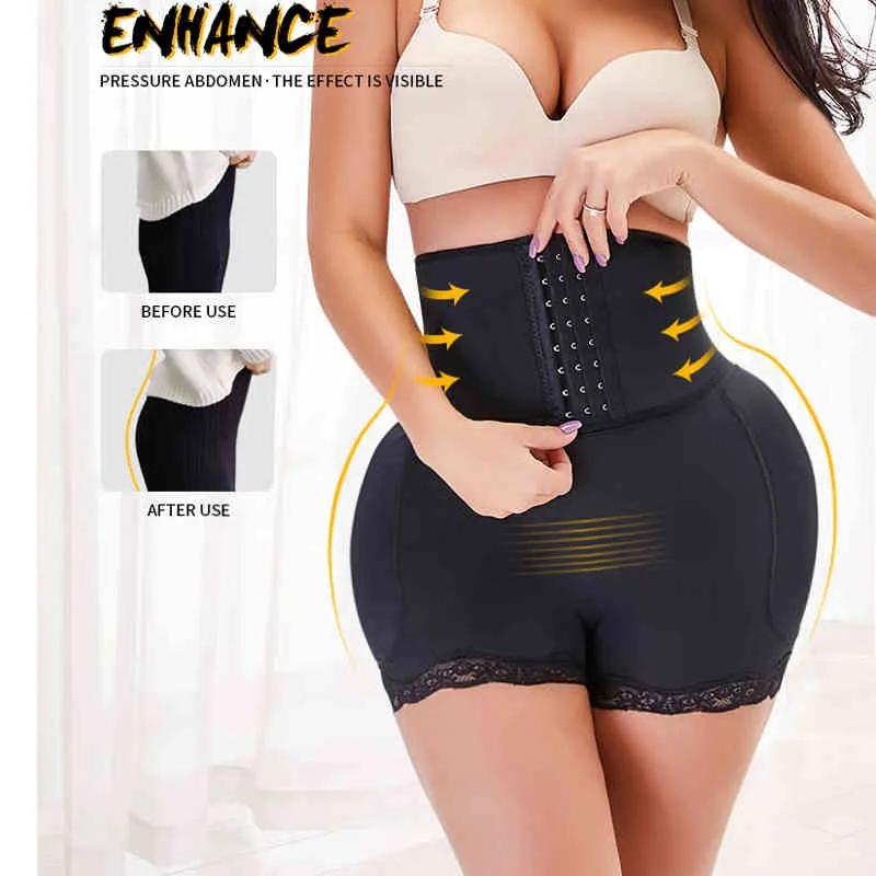 NINGMI corps Shaper fesse femmes Push Up bout à bout sangle sans couture taille haute façonnage culotte ventre contrôle Shapewear 210402