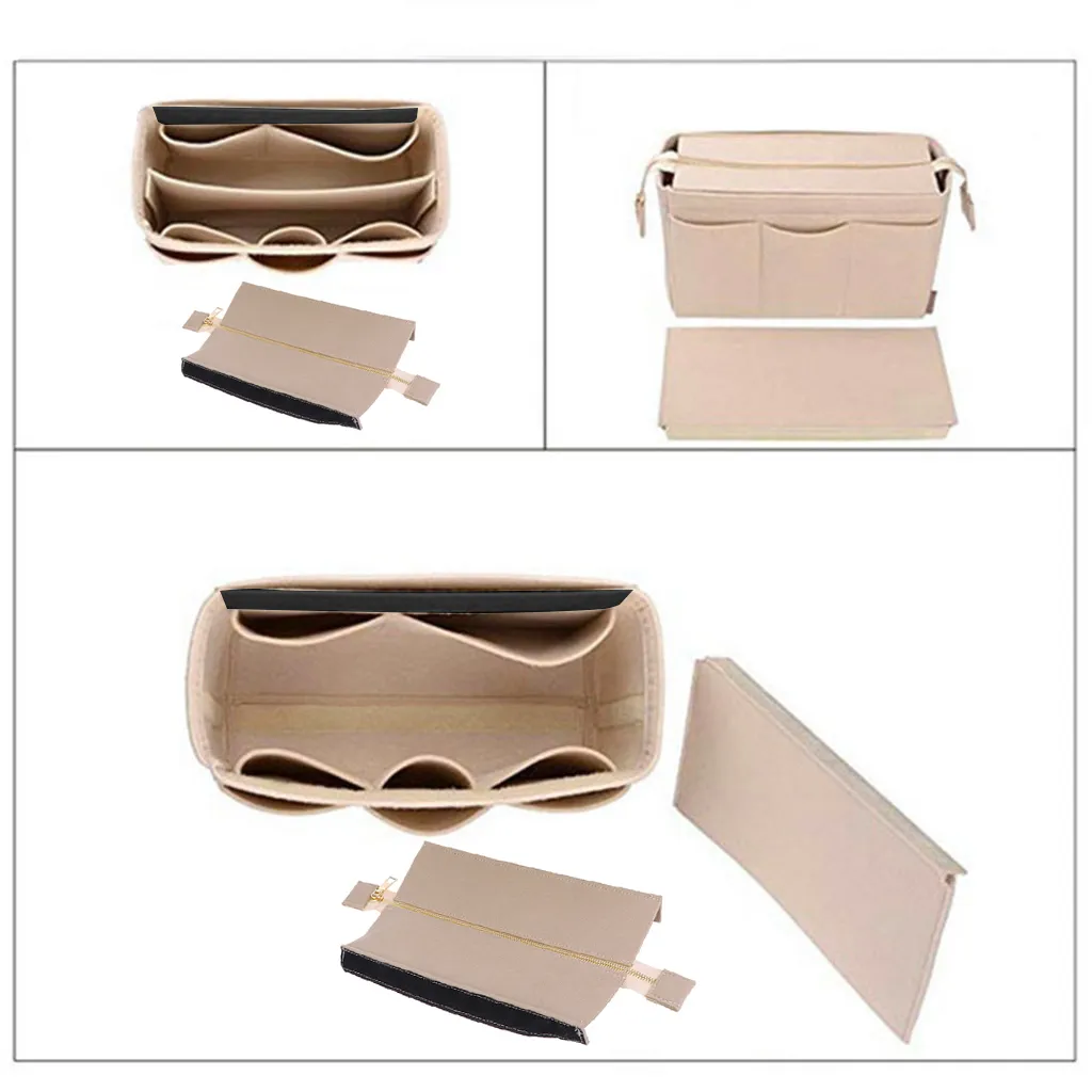 High Quality Multifunction Handbag Felt Fabric Bag Purse Insert Storage Pouch Case Structured organizer bags 2104029045304