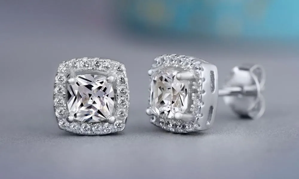 Stud 57 Stile Trendy 925 Sterling Silber Lab Diamant Ohrring Party Hochzeit Ohrringe Für Frauen Männer Charme Verlobung Schmuck Geschenk231c