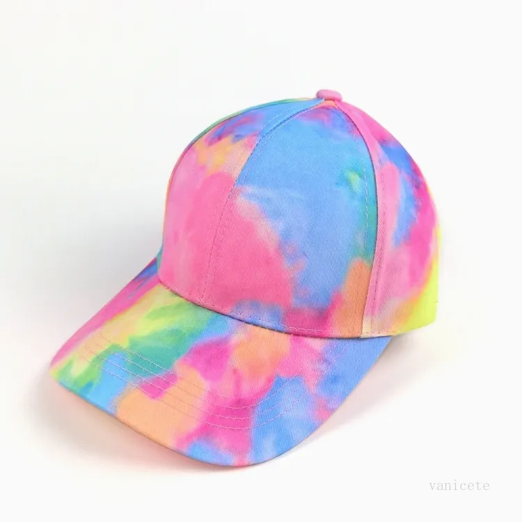 Chapeaux de fête Mode d'été Tie Dyed Baseball Cap Multi Couleur Réglable Neutre Polyvalent Sun Shading Cap Sports Casual Hat T2I52088