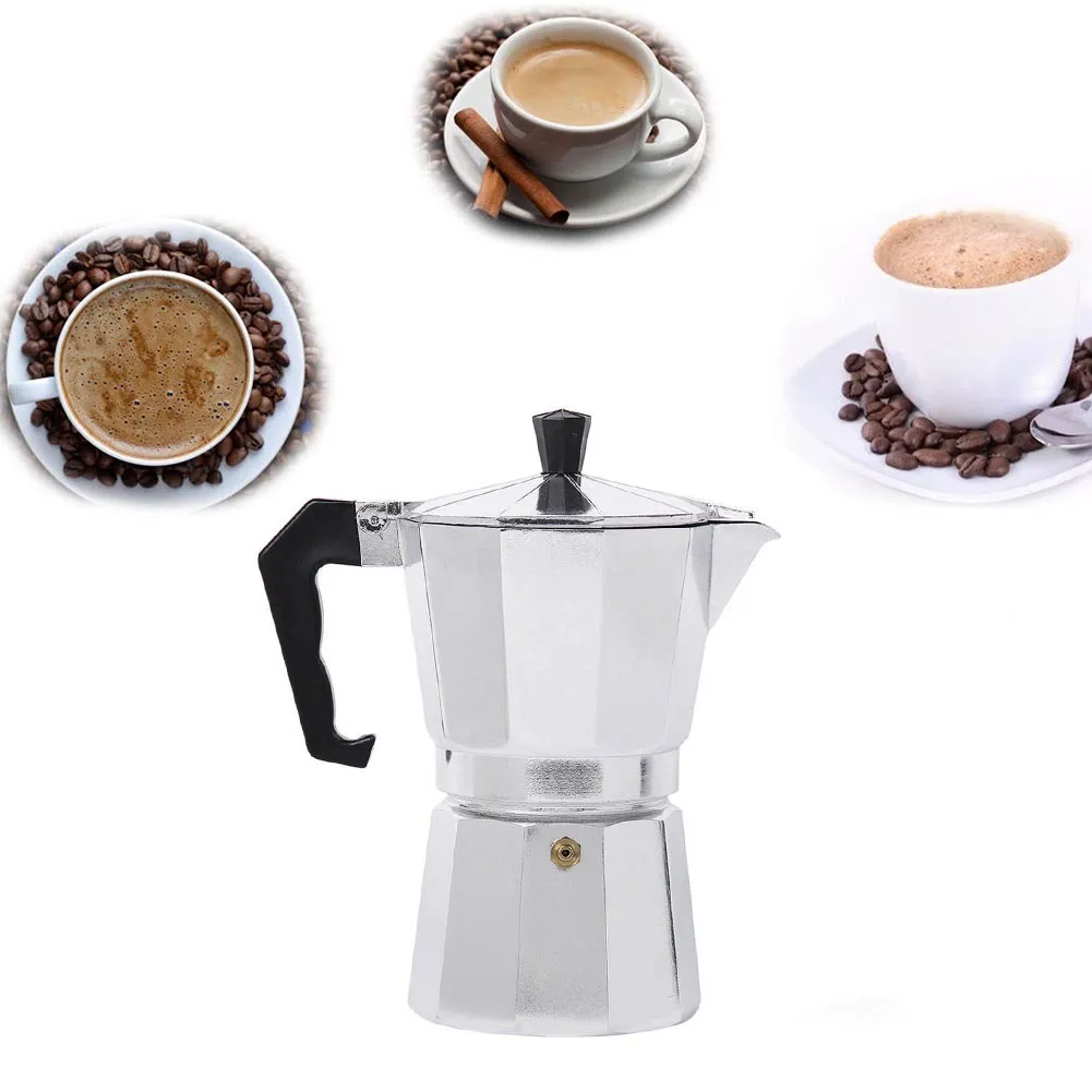 Caffettiera in alluminio MOCHA ESPRESSO PERCOLATOR POT Caffettiera Maker Moka Pentola MOKA 1CUP / 3CUP / 6CUP / 9CUP / 12CUP BACCHEZZA CAFFÈ POTUCETO-40 210408