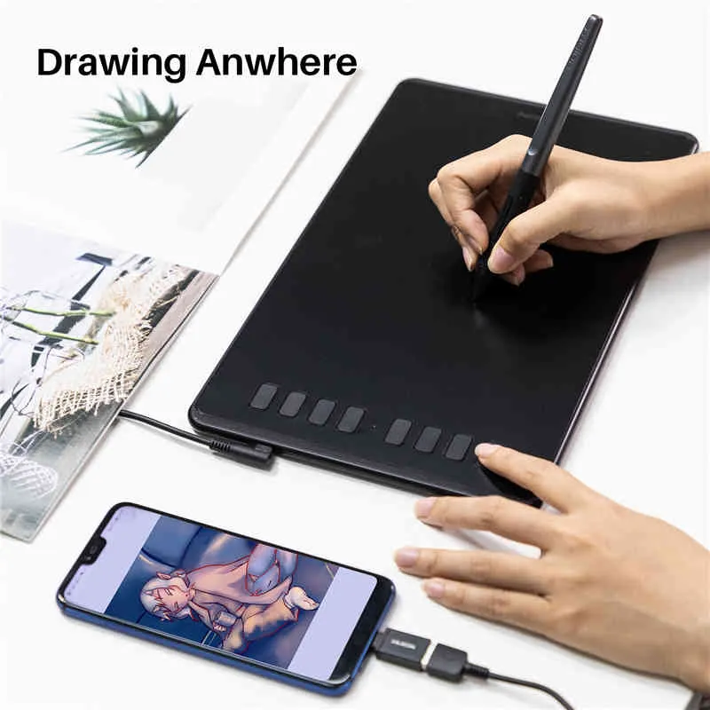 Huion H950P Digital desenho caneta tablet gráficos tablet com stylus de bateria OTG Android / PC