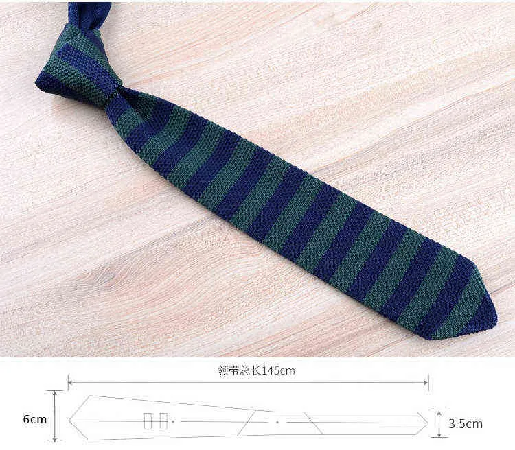 GUSLESON New 6cm Slim Knit Tie for Men Business Leisure Skinny Necktie Burgandy Colorful Striped Dots Fashion Weave Ties Y1229