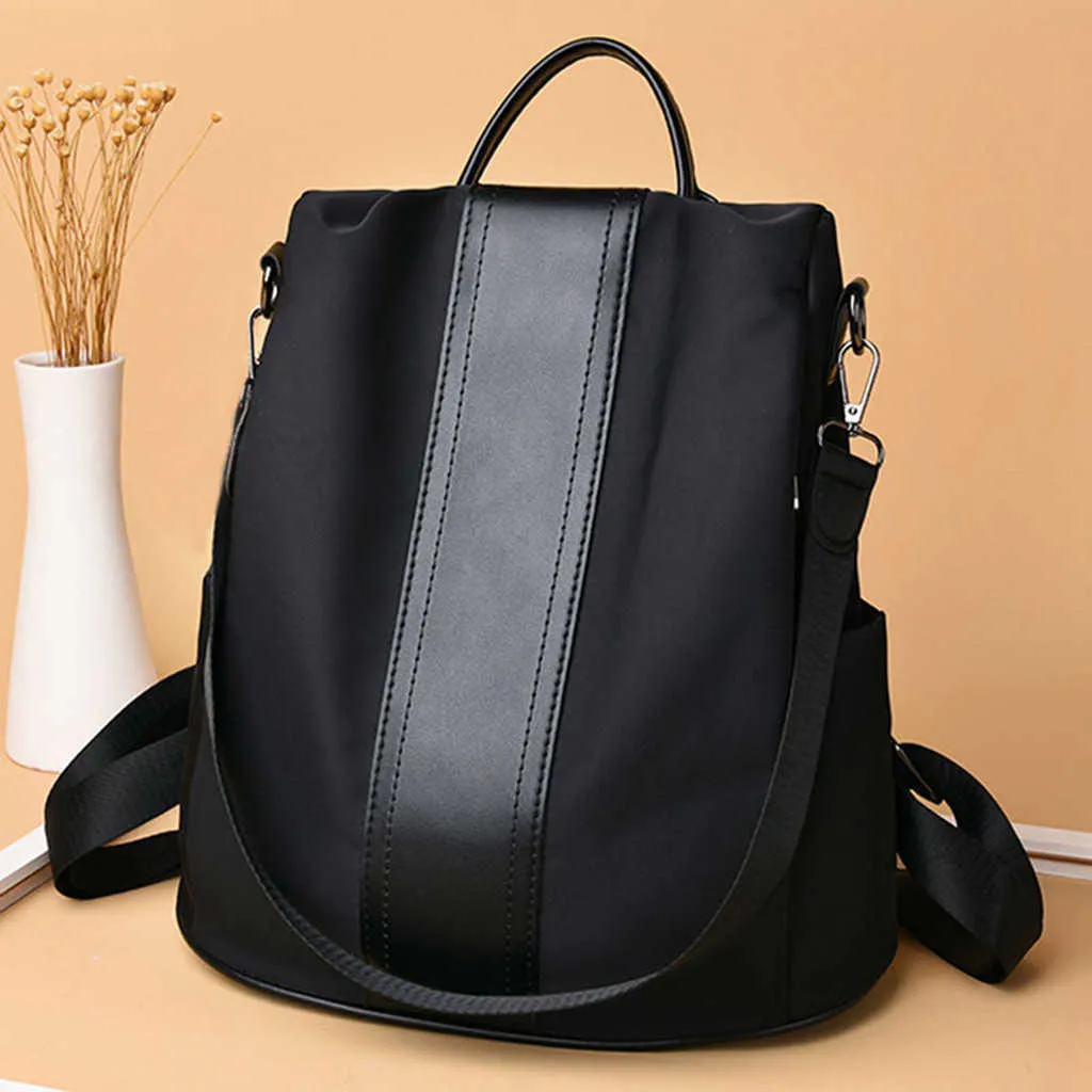 Shoulder Bags Women's Fashion Classic Solid Color Backpack Anti-theft Bag Classic Solid Color Backpack Wild Shoulder Bag #t Q0528