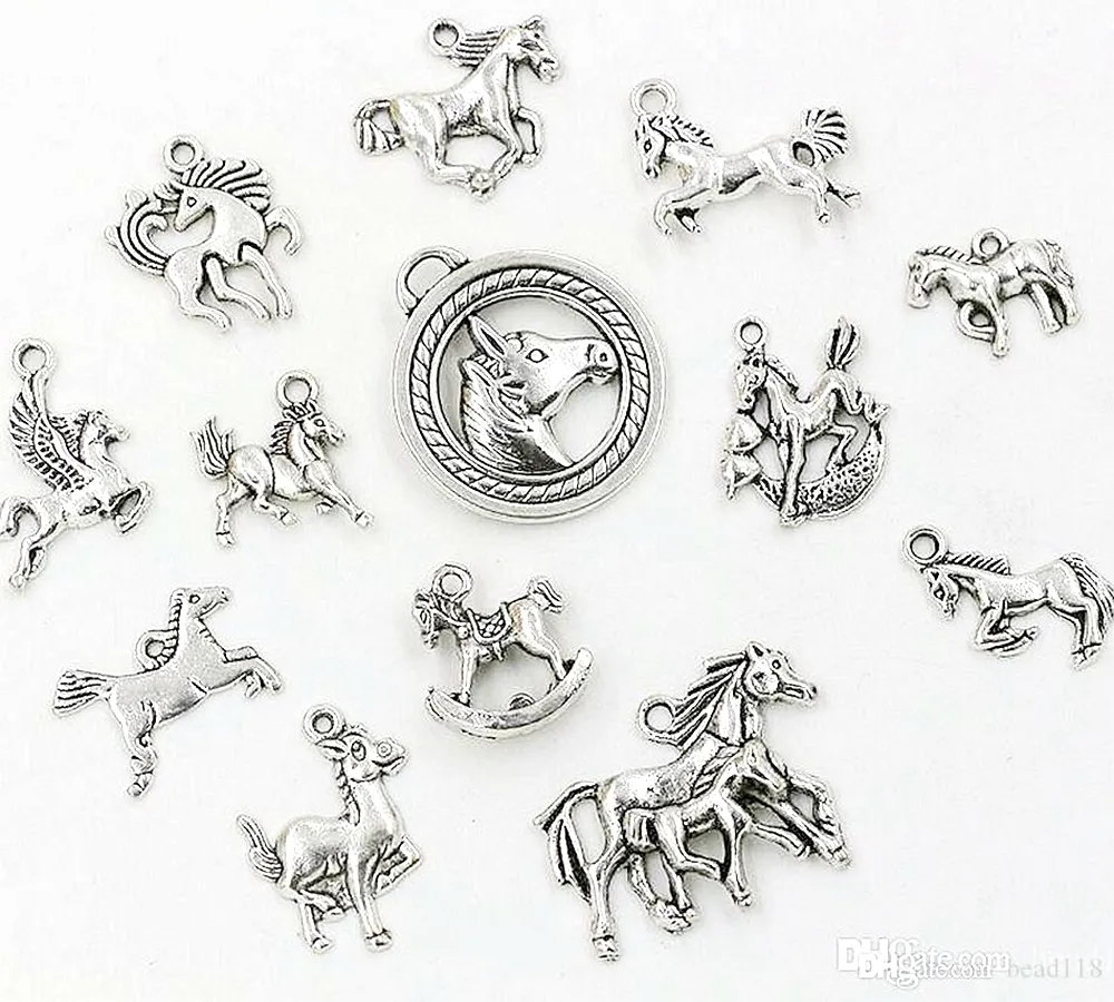 Breloques mixtes en alliage d'argent Antique, 65 pièces, pendentifs pour la fabrication de bijoux, collier, accessoires de bricolage, 287A