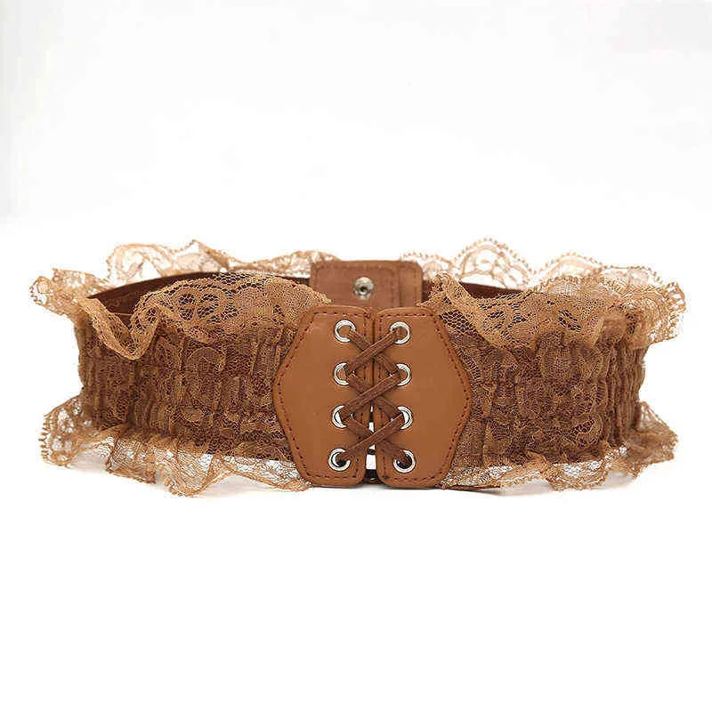 Ceinture gothique réglable à lacets pour femme, taille large, Corset large en cuir PU, ceinture amincissante pour robe, G220301