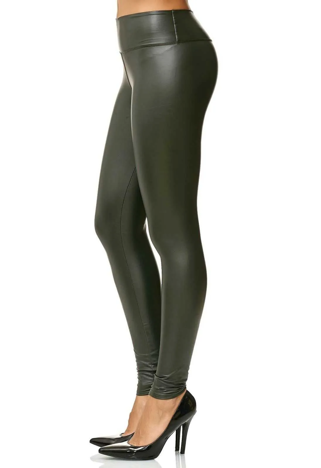 Zogaa Mode Dames Leggings Lederen Broek Hoge Taille Stretch Glanzende Broek Vrouwelijke Skinny Sexy Potlood Broek Plus Size S-3XL Q0801
