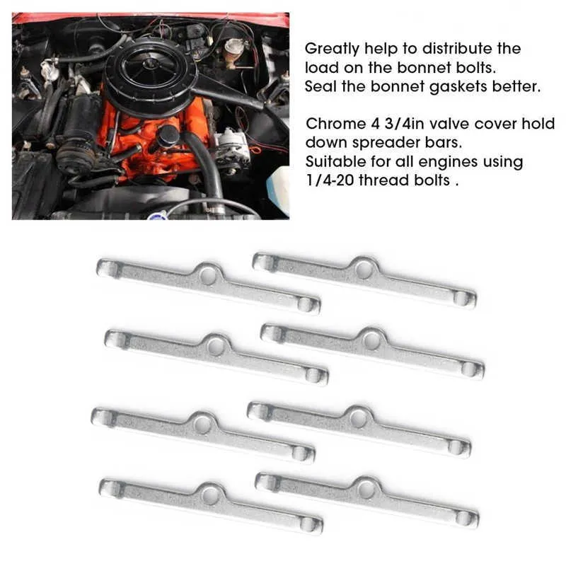 4 3/4in Valve Cover Spreader Bars Fit pour Chevy 283 305 327 350 Culasse Valve Cover Car Styling Engine Covers Car