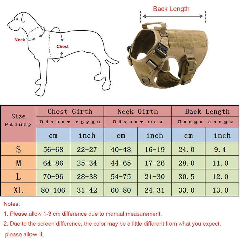 Geen pull-harnas voor grote honden militaire tactische tactische hond harnas vest Duitse herder Doberman Labrador service hondentraining product 210729