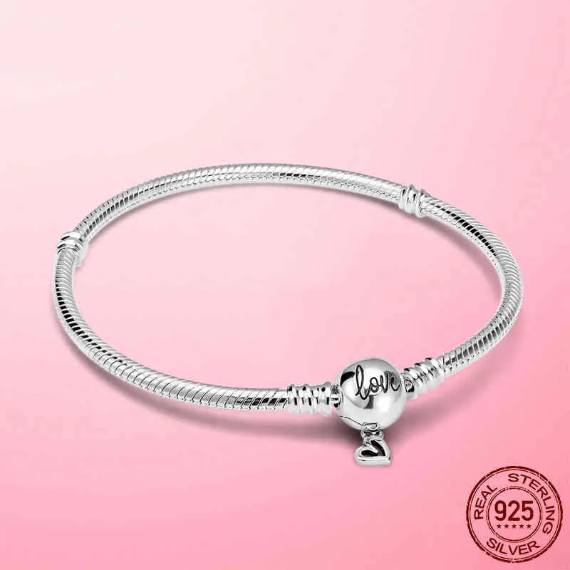 Bracelet en argent Sterling 925 avec fermeture d'amour, chaîne serpent, pour femmes, fiançailles, bijoux fins, offre spéciale, 925