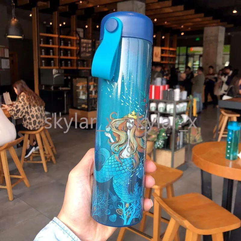 16OZ Starbucks Mermaid Thermos Mugs Vacuum Flasks Stainless Steel Cup Coffee Mug Travel Bottle2155