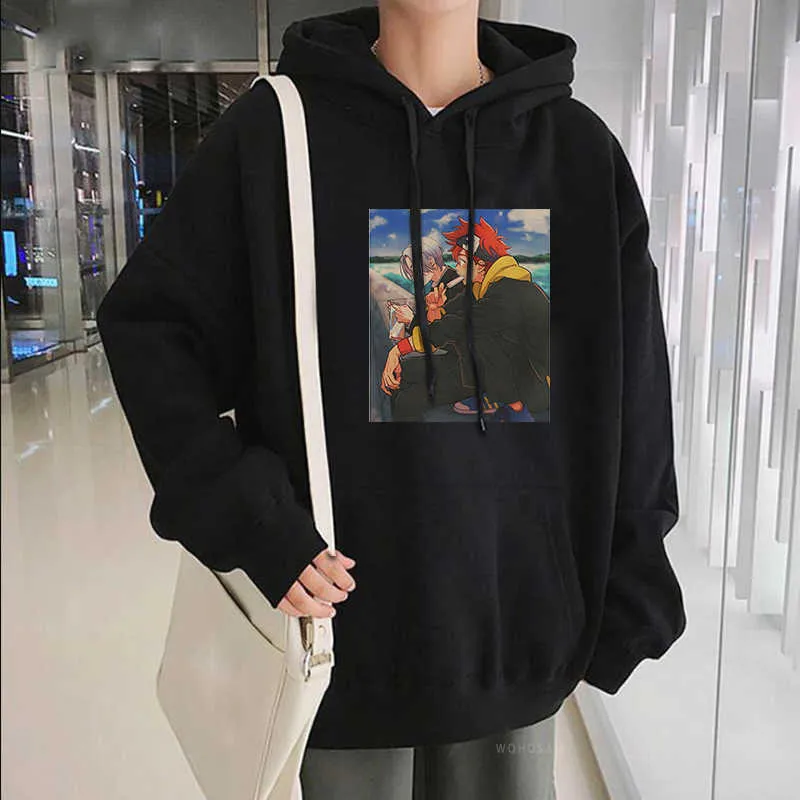 HARAJUKU Anime Infinity Hoodie Erkek Komik Karikatür Kaykay Boy Langa Baskı Streetwear Kadın Kore Moda Hoodie H0910