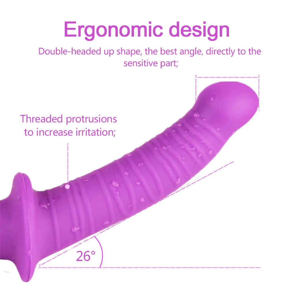 Strapon Dildo Realistici Giocattoli del sesso Doppia testa Molle della vagina in silicone Masturbatore anale Gay Lesbiche Giocattoli adulti del sesso la donna Lestbian