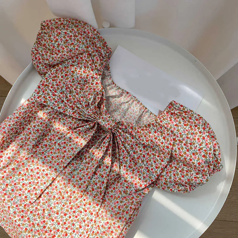 女の子の服スーツの夏の花の弓ブラウス+レースワイドレッグパンツファッションベイビーキッズ子供服セット210625