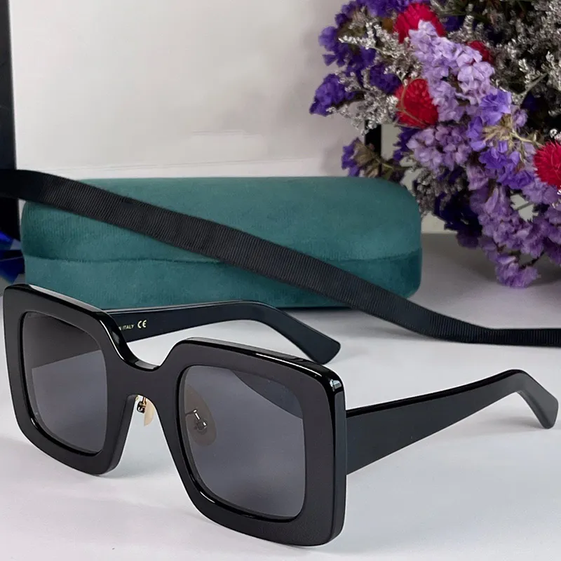 Designer zonnebril van hoge kwaliteit 0780S heren damesmode winkelen klassiek vierkant zwart frame gele lens UV-bescherming rijden tra309n