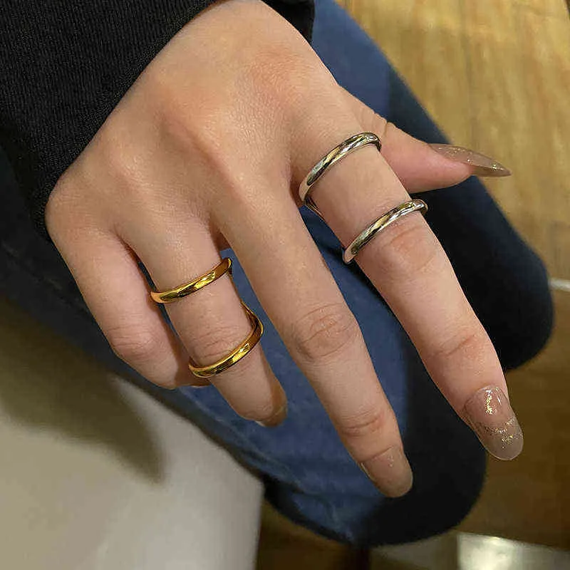 Todorova nouvelle mode Simple Double couche ouverture anneaux réglables pour les femmes Couples à la mode géométrique fête bijoux cadeaux G1125