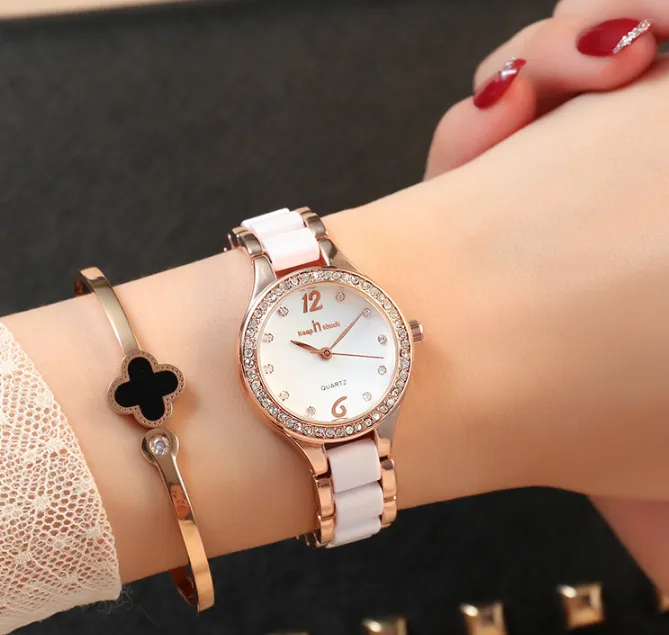 Montre-bracelet en céramique pour femmes, mouvement à Quartz, diamant, étanche, excellente montre-bracelet, 255m, nouvel arrivage