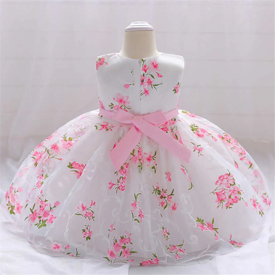 2021 estate neonate vestito fiore bambino bambini vestiti battesimo abbigliamento bambini principessa compleanno abiti da ballo ragazza 3M 10 Q0716