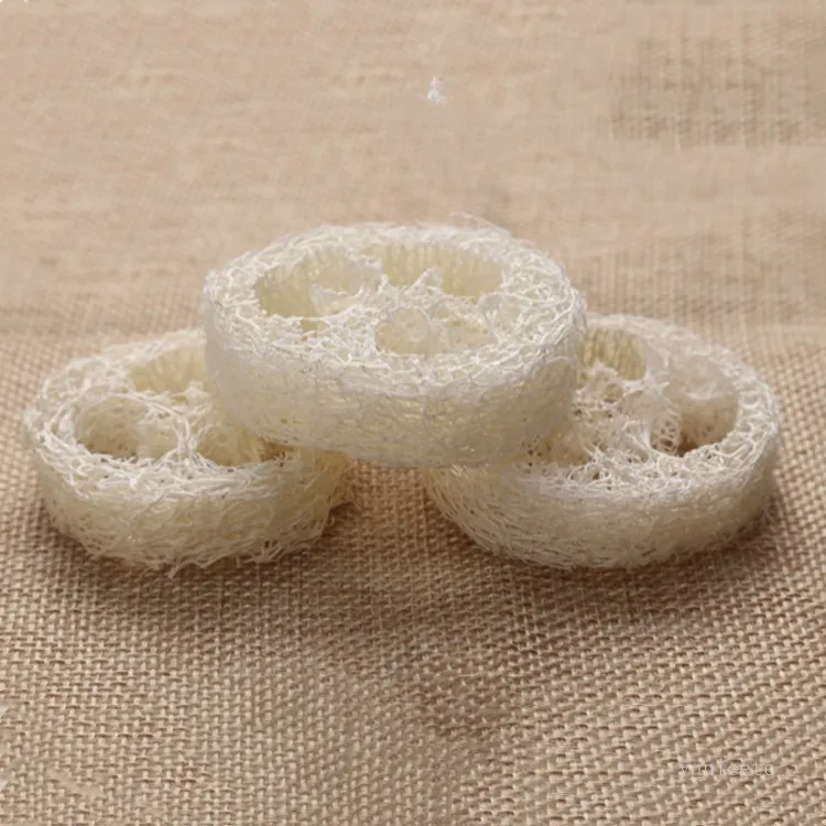 Natural Luffa complex Loofah Soap Dishes 4cm Luffa Soap Holder Soap Pad Bathroom Accessories Cleaning Tool T2I51824