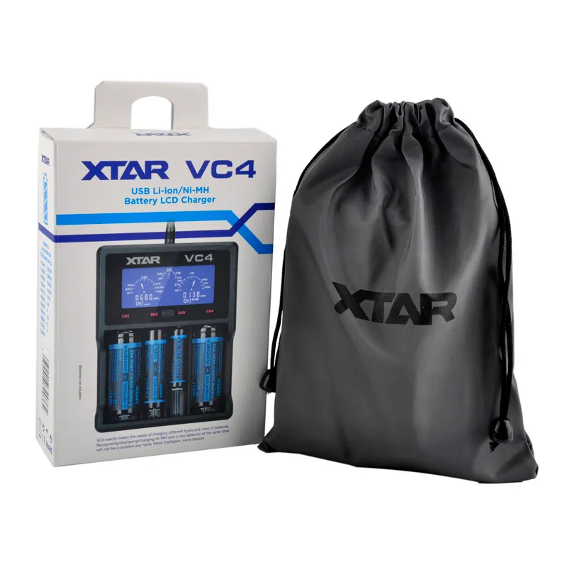 Xtar VC4 Chager NiMH Batterijlader LCD voor 10440 18650 18350 26650 32650 Liion Batterijen Chargers2112042
