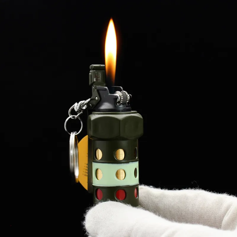 Metal Light Keychain Refipillable Butane Gas Mini Creative Cigarette Light Flame Novelty Ignitor Gift for Friend1022027