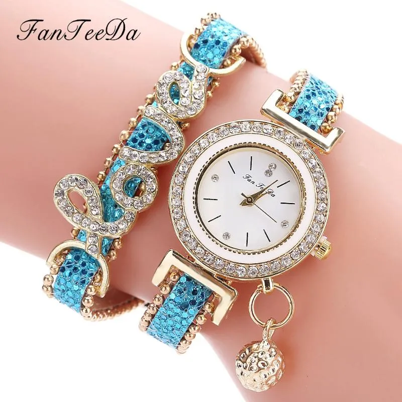 Orologi da donna alla moda Orologio da polso al quarzo avvolgente con diamanti floreali Orologio da polso femminile308l