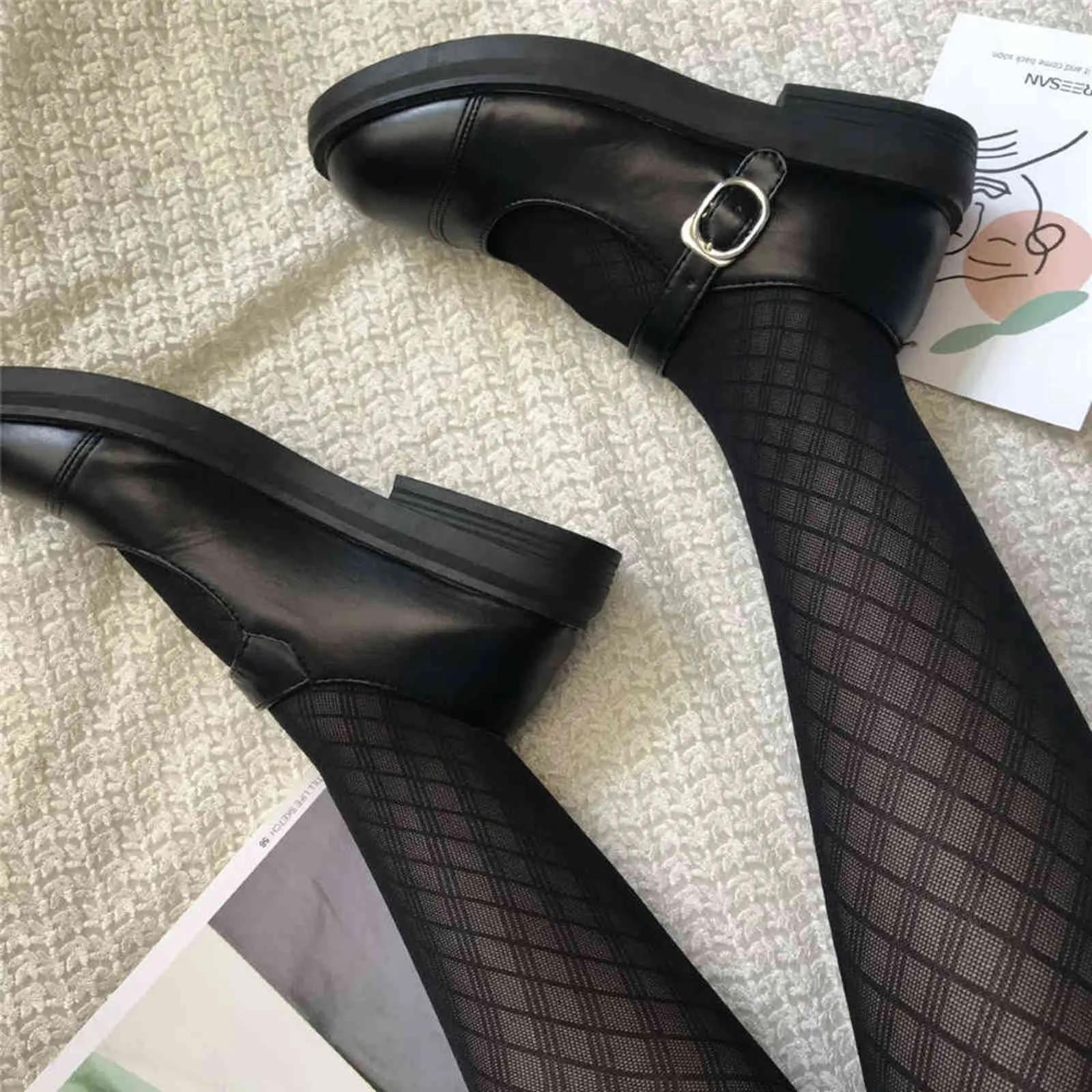 Sexy donne collant plaid calze nere moda sottile pantyhose femminile elastico collant in nylon calza di seta vestito Y1130