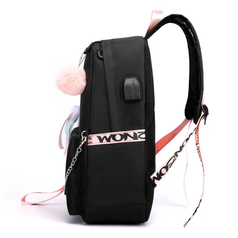 Sevimli kalp sırt çantası okul çantaları laptop seyahat çantaları kızlar için genç dizüstü sırt çantası naylon mochila pusheen kadın çantası x0529