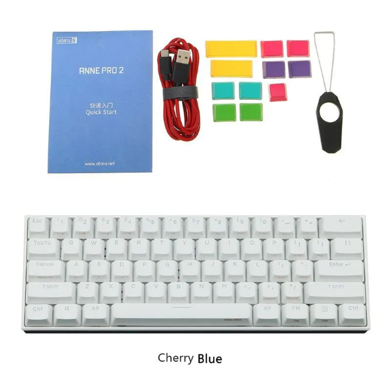 60% mechanisch toetsenbord Bluetooth 4.0 Type-C RGB 61 toetsen Cherry Blue Red Switch 667C