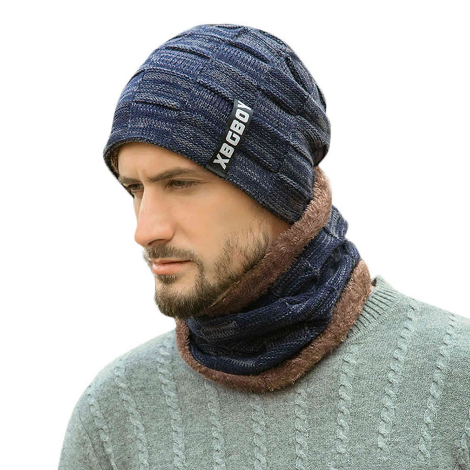 Homens de inverno chapéu de malha headgear bib bonés além de veludo grosso chapéu de lã outono e inverno chapéu chapéu czapka zimowa sombrero mujer y21111