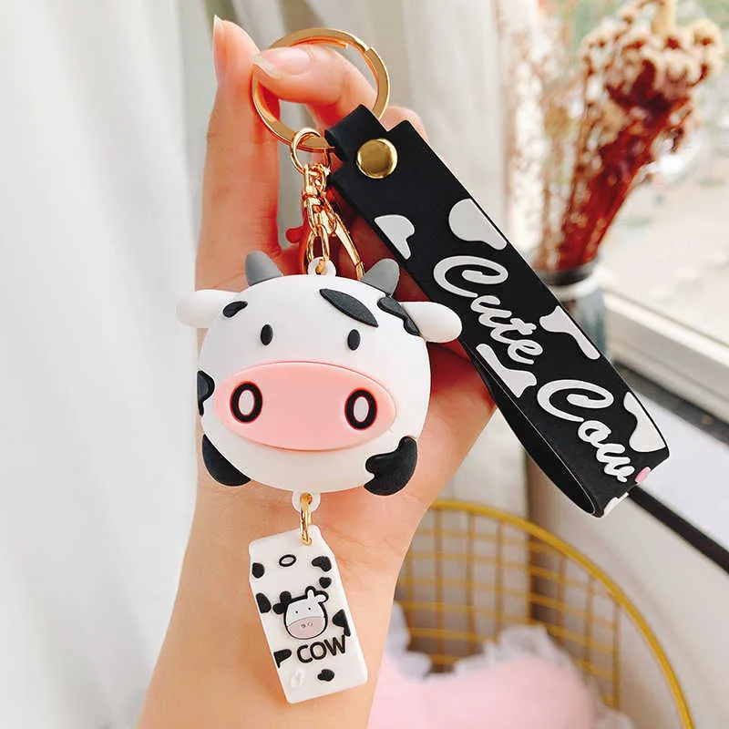 Amoureux vache porte-clés boeuf année mascotte pendentif mignon époxy veau voiture porte-clés cadeau créatif G1019