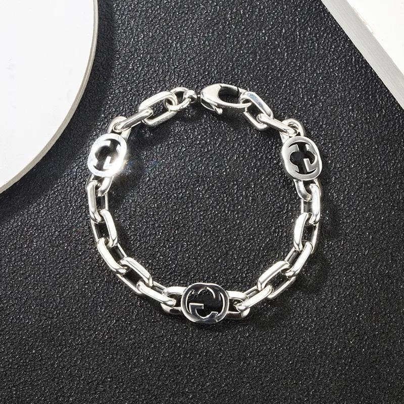 Europese populaire 925 sterling zilveren armband mode mannen en vrouwen paar bracelet247M