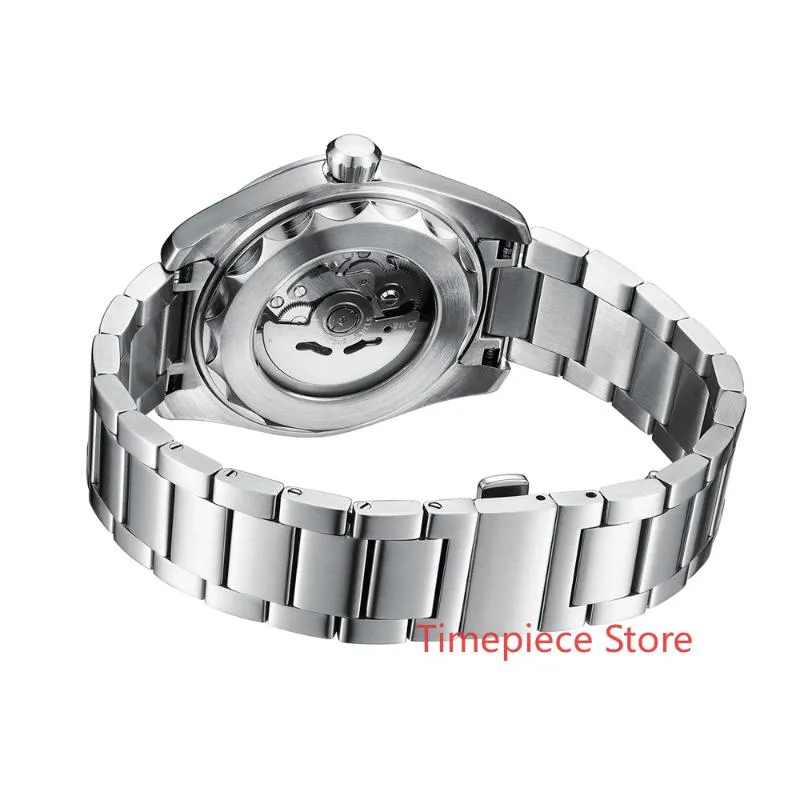 Armbanduhren 10ATM WR NH35 Herren Automatikuhr Schwarzes Zifferblatt Sport Mechanische Armbanduhr Rail Master Homage Grün Leuchtend PHY176D