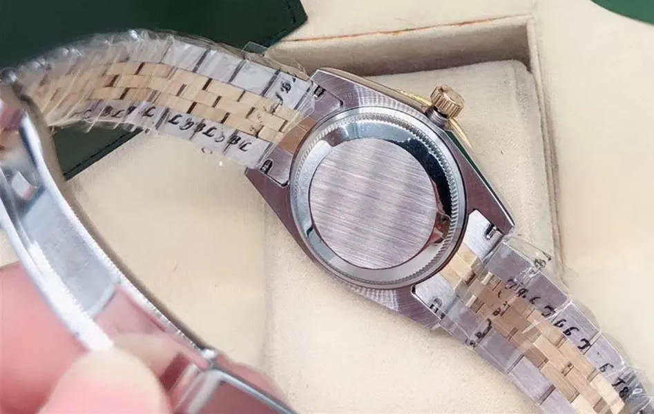 Vrouwen Horloges mode dames mechanisch horloge 31mm 6 cijfers diamant automatisch uurwerk roestvrijstalen band waterdicht watche261F