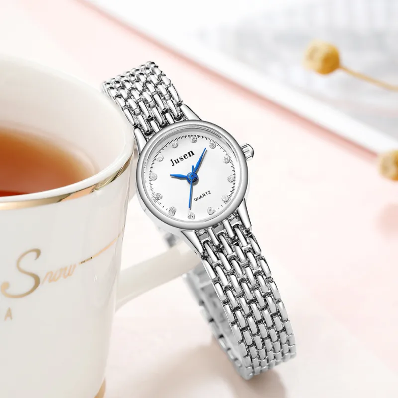 New Women Watch Fashion Rose Gold Stainless Steel Belt Watches Luxury Brand Casual Ladies Diamond Quartz Wristwatch reloj mujer239Q