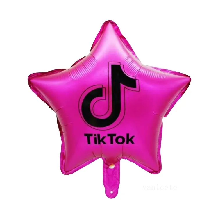 Tiktok 풍선 소녀 생일 비디오 파티 장식 풍선 알루미늄 호 일 풍선 파티 용품 T2I53202
