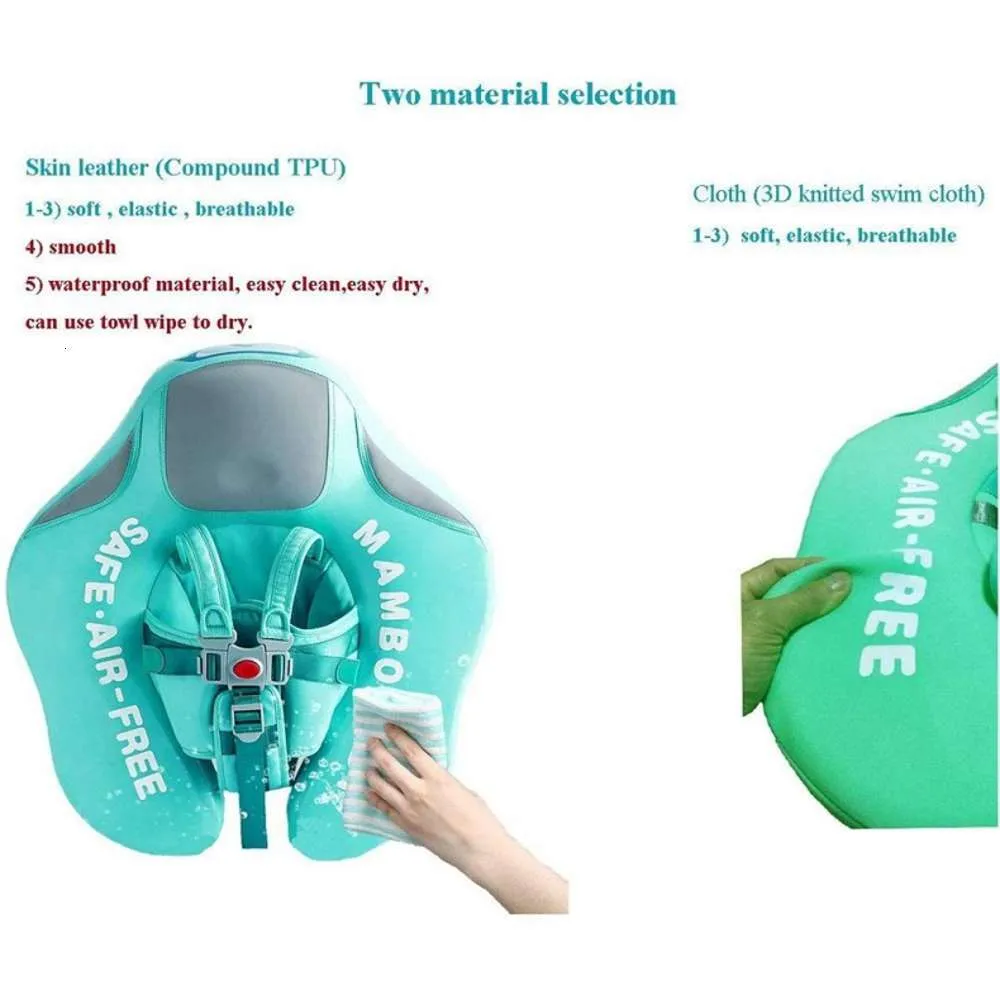 Mambobaby Effen icke -inflatable nyfödd Taille float Lie Down Pool Toys Swimming Ring Swim Trainer för Baby314N9657536