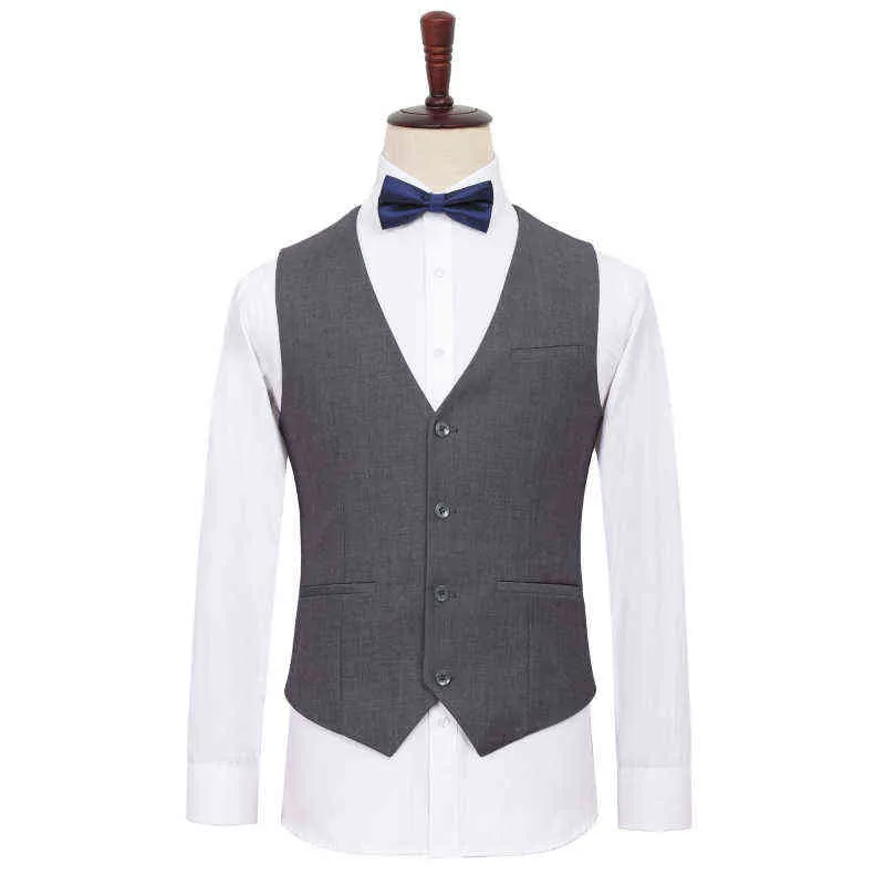 SHAN BAO Men's Business Casual Suit Vest Brand Clothing Gentleman Banquet Wedding Vest Black Royal Blue Navy Blue Gray 211120