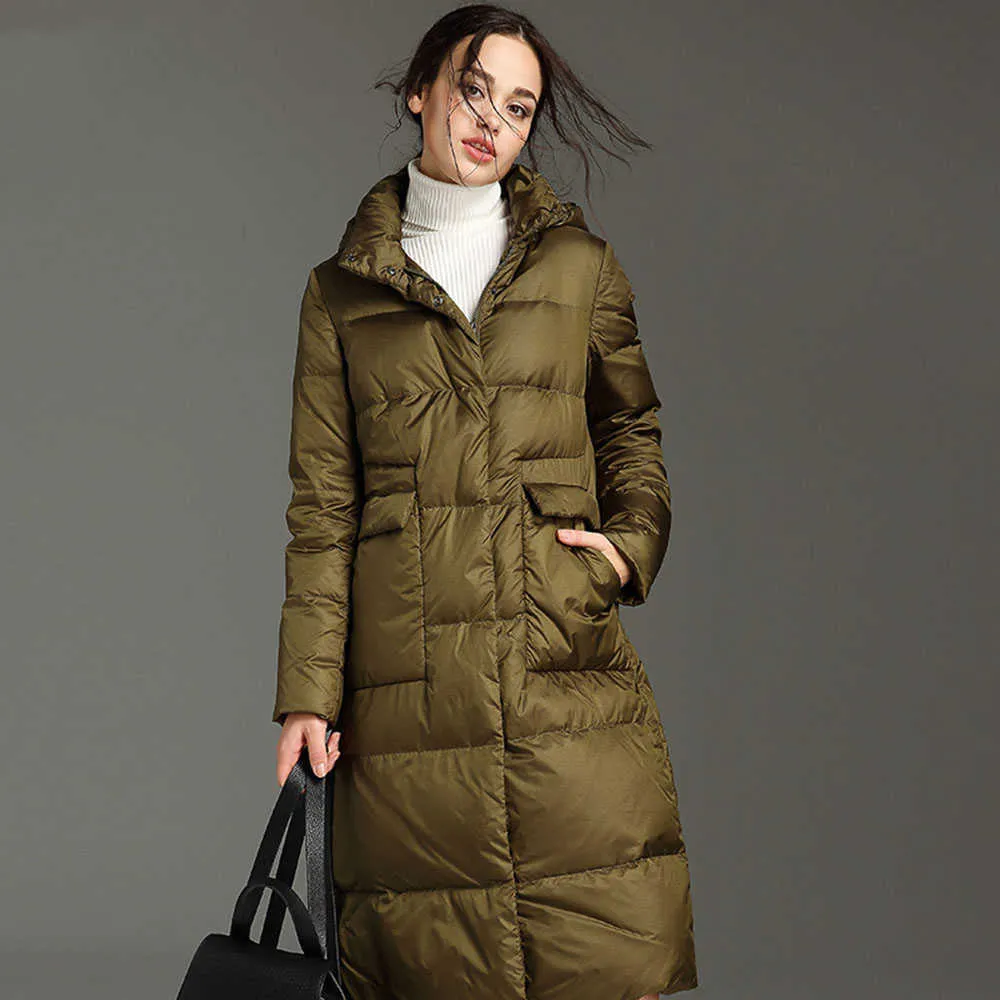 Article de vente Prix spécial Lien Vestes rembourrées Oversize Loose Hooded Long Parkas Warm Casual Contour 210913