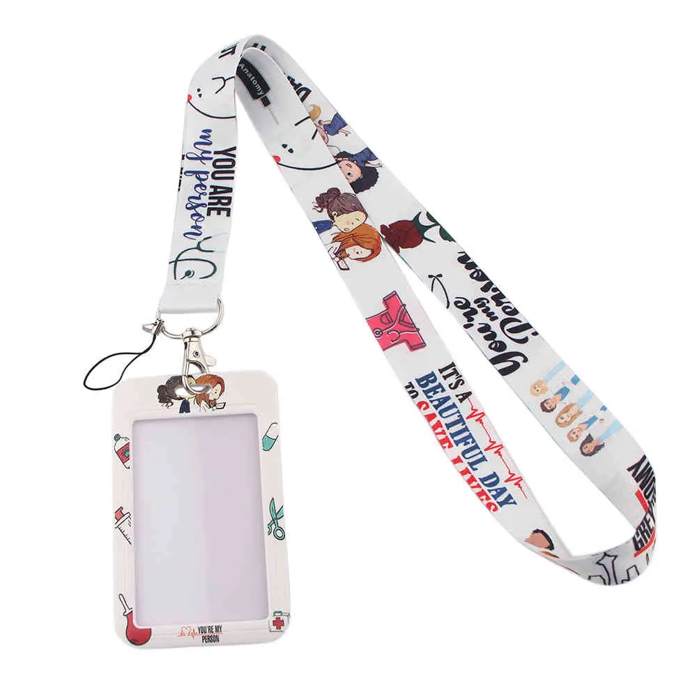 Grey's Anatomy TV Show Doctor Nurse Neck Strap Lanyards Keychain Holder ID Card Pass Hang Rope Lariat Lanyard Gifts