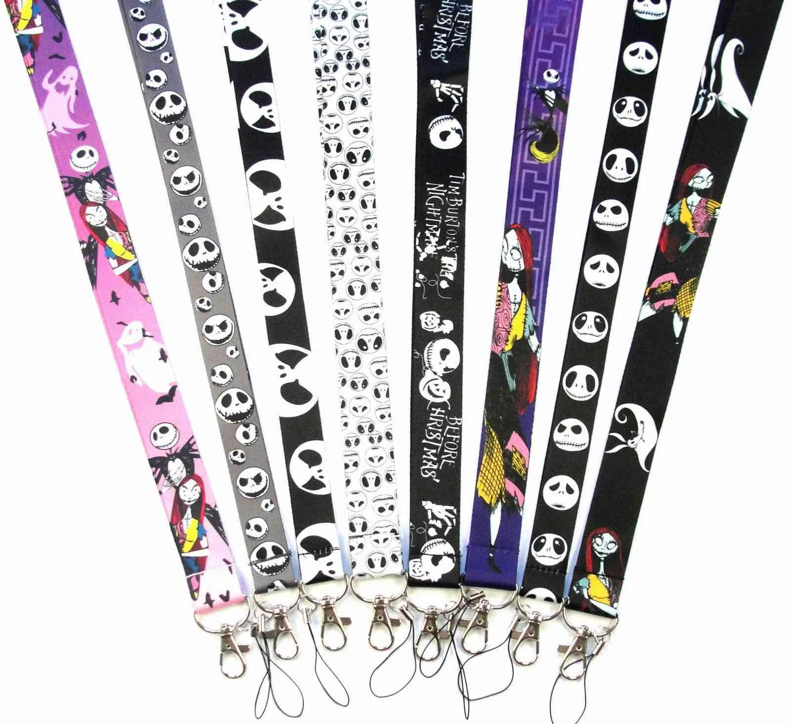 10 sztuk Halloween Telefon Keychain Cartoon Tether Student Card Pracy Breloczek Odznaki Karty Poliester Smycz Prezent